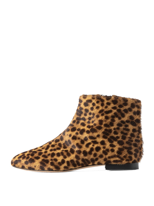 リアルヘアカーフレオパードショートブーツ 7519/15P