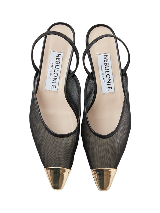 メッシュポインテッドミュールサンダル 7244/PINK/GOLD