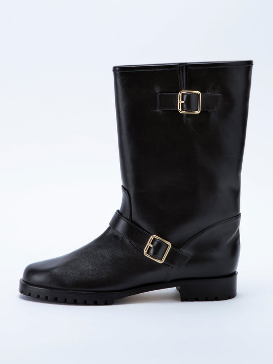 ビブラムソールエンジニアショートブーツ 6933/LUKE/BLACK