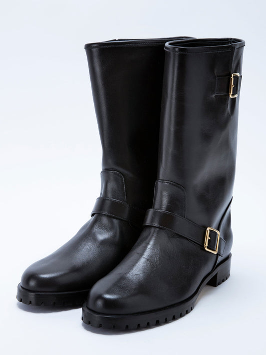 ビブラムソールエンジニアショートブーツ 6933/LUKE/BLACK