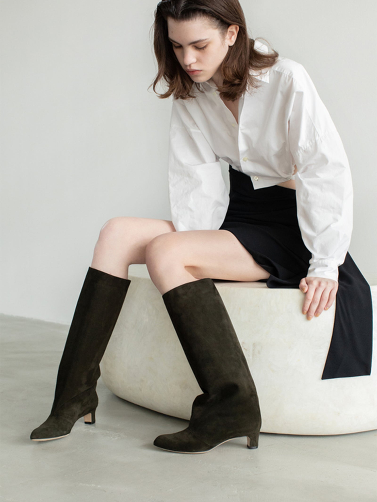 スエードロングブーツ 6921/BASS/KHAKI – nebulonie スエードロングブーツ 6921/BASS/KHAKI – nebulonie