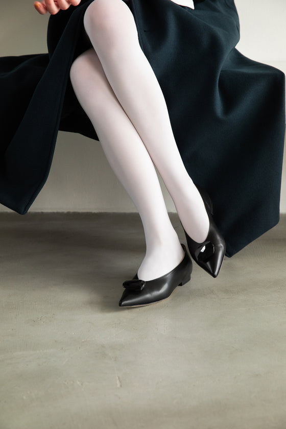 ストーンフラットパンプス 7510/MINA/BLACK