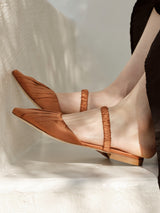 シルクサテンミュールサンダル 7422T/MINA/BROWN