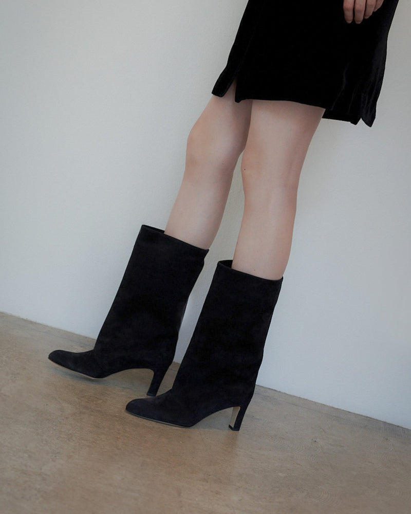 スエードミドルブーツ 7320/BOOT/BLACK
