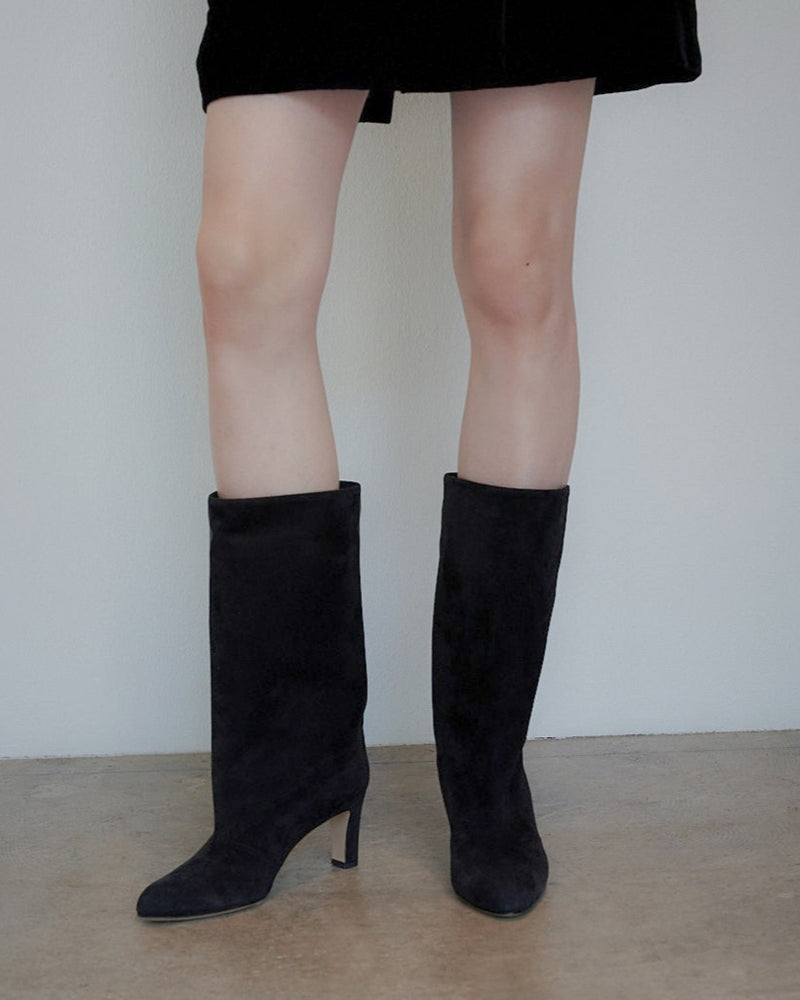 スエードミドルブーツ 7320/BOOT/BLACK