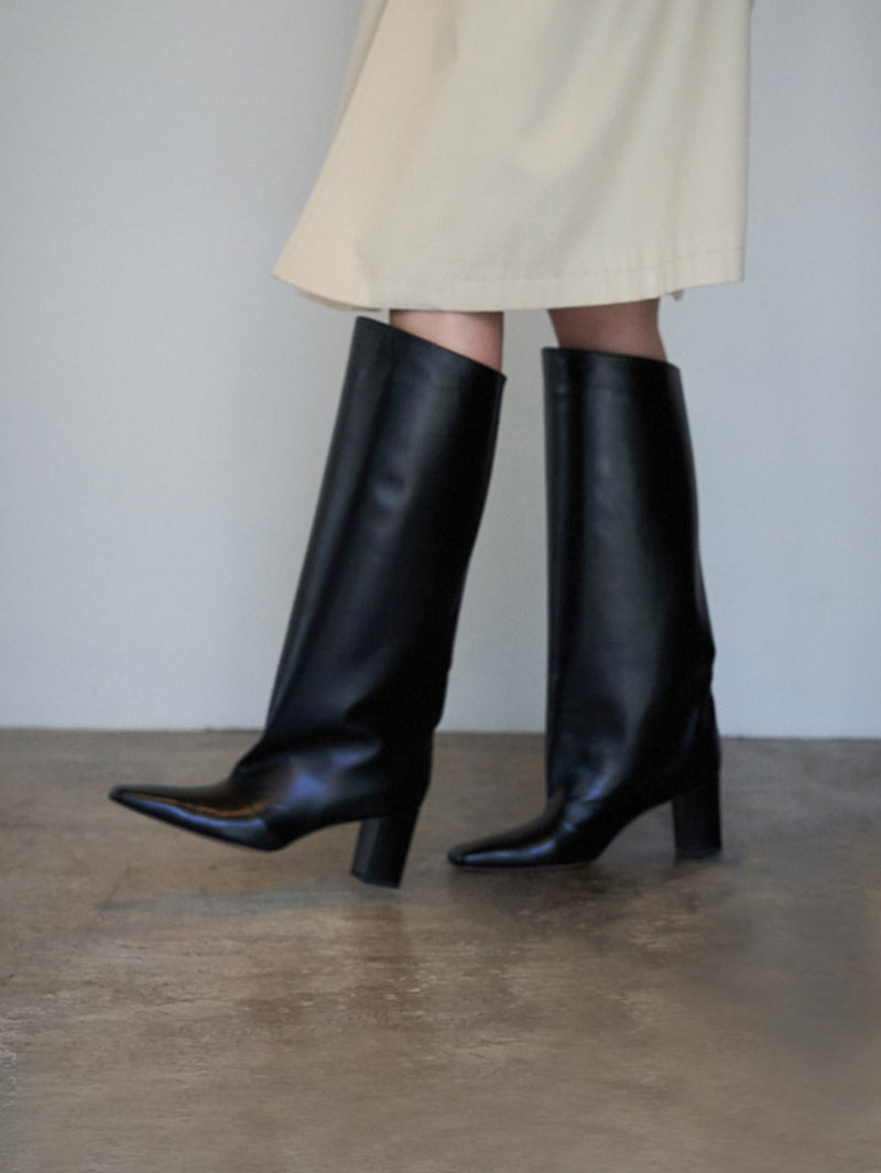 スクエアトゥロングブーツ 7322/AZU/BLACK