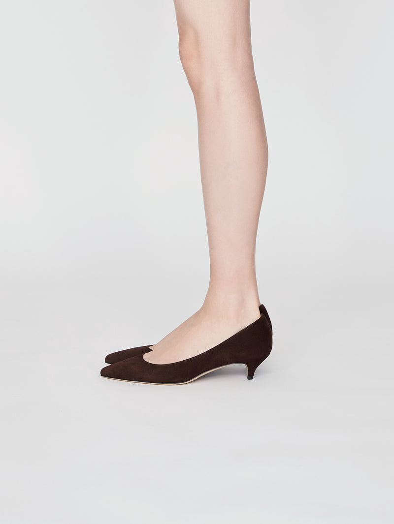 キトゥンヒールパンプス 6911/ROCK/DARK BROWN