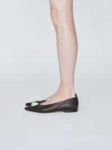ストーンフラットパンプス 7510/MINA/DARK BROWN