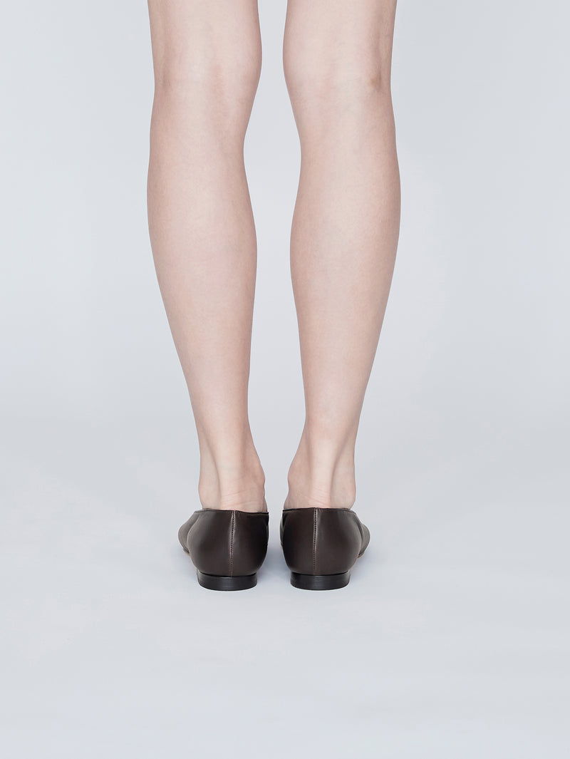 ストーンフラットパンプス 7510/MINA/DARK BROWN