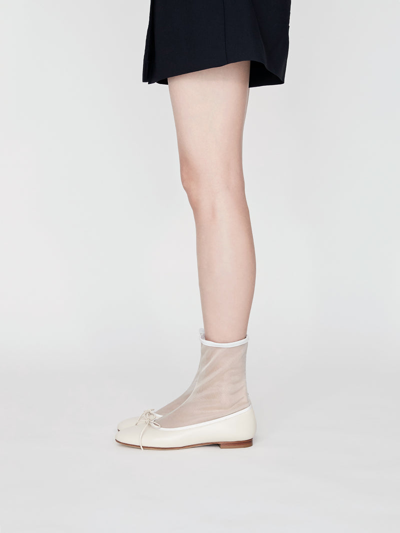 メッシュドッキングバレエシューズ 7518/512/WHITE