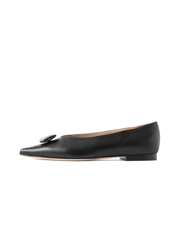 ストーンフラットパンプス 7510/MINA/BLACK
