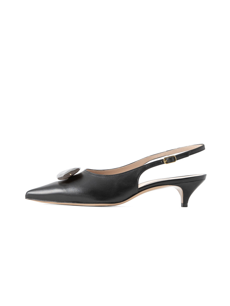 ストーンバックストラップパンプス 7509/ROCK/BLACK