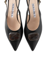 ストーンバックストラップパンプス 7509/ROCK/BLACK