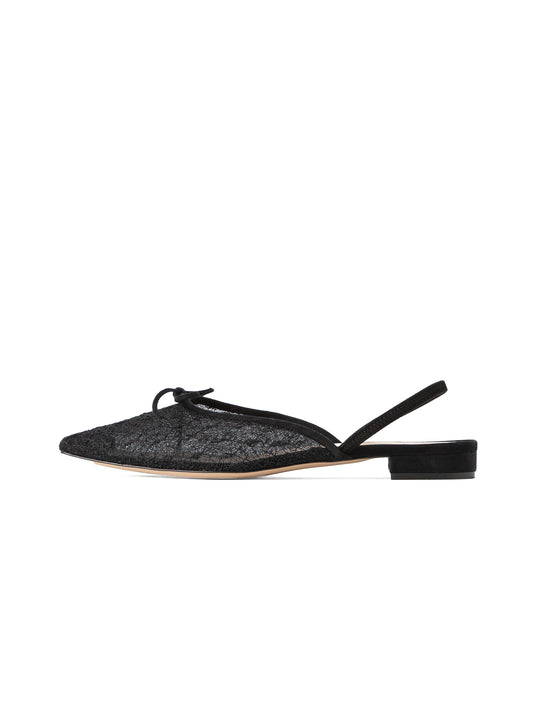 メッシュレースリボンミュールサンダル 7537T/PINK