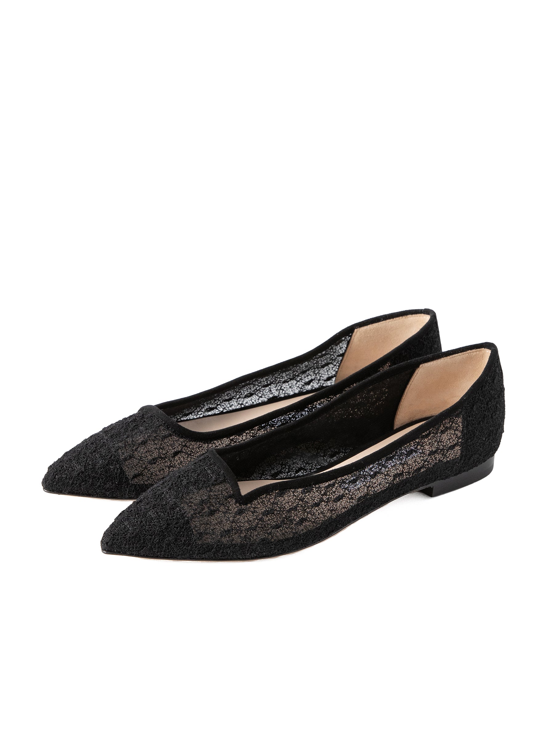 【美品】NEBULONIE ネブローニ MACA フラットパンプス　ブラウン メッシュレースフラットパンプス 7505/MACA – nebulonie