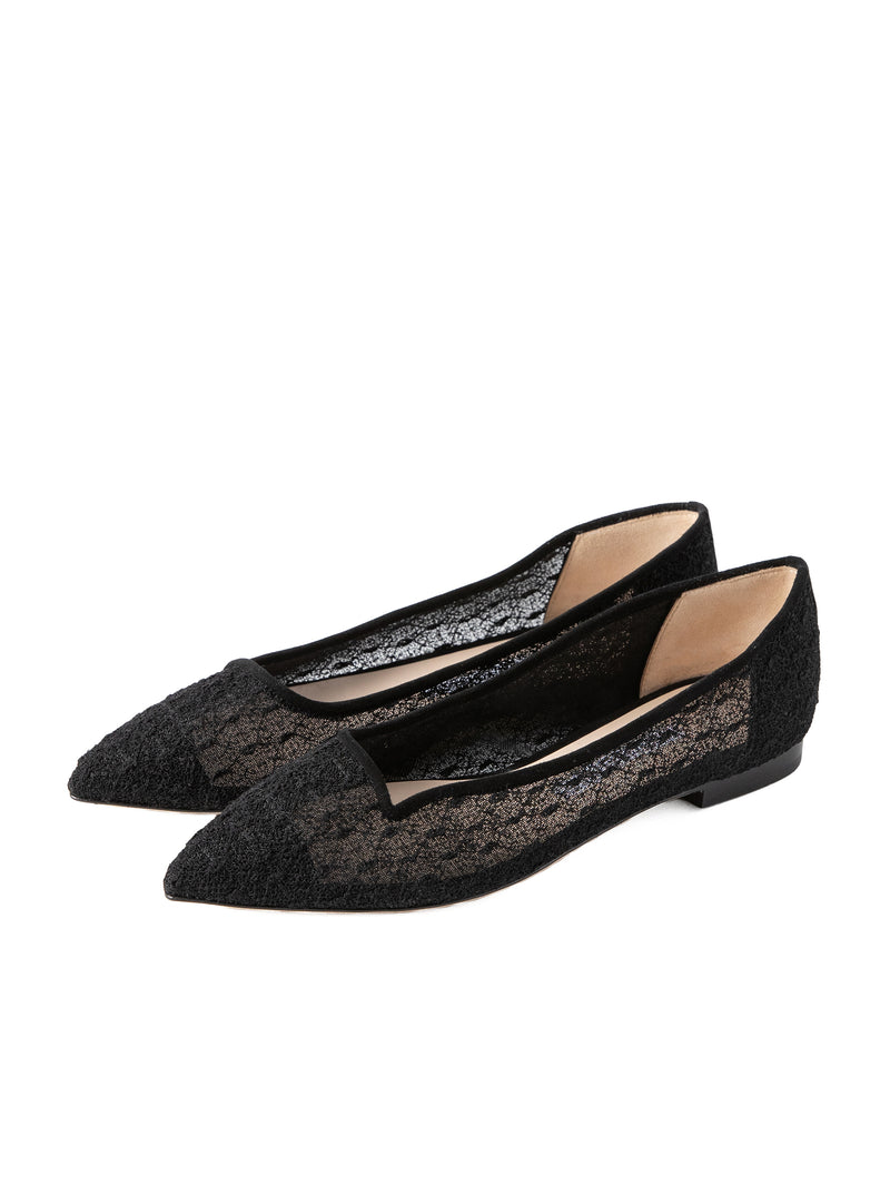 メッシュレースフラットパンプス 7505/MACA