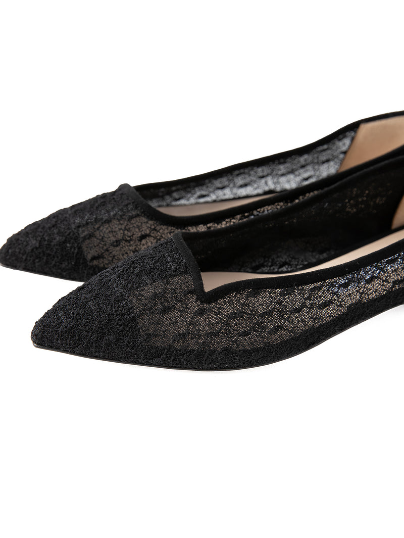 メッシュレースフラットパンプス 7505/MACA