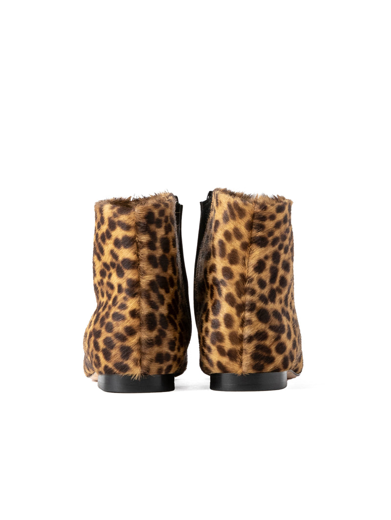 リアルヘアカーフレオパードショートブーツ 7519/15P
