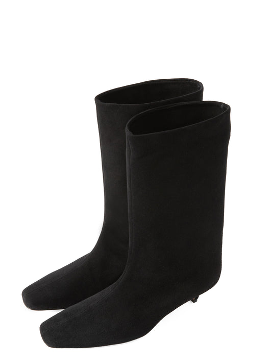 スクエアトゥースエードミドルブーツ 7321/EMA/BLACK