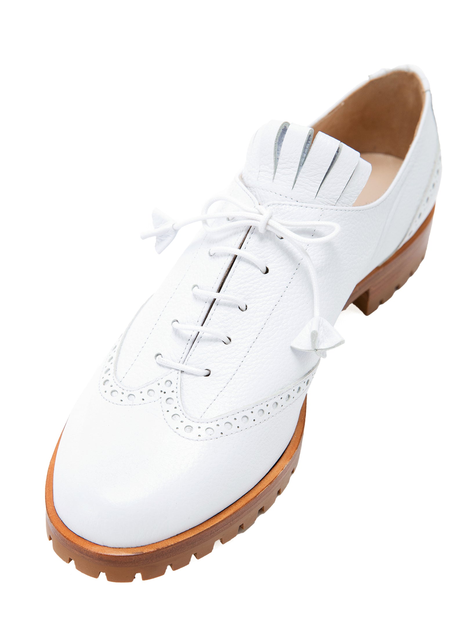 ネブローニ(NEBULONI E)レースアップフラットシューズ  ホワイト trim_ofalv_item79d2f34c27a611e