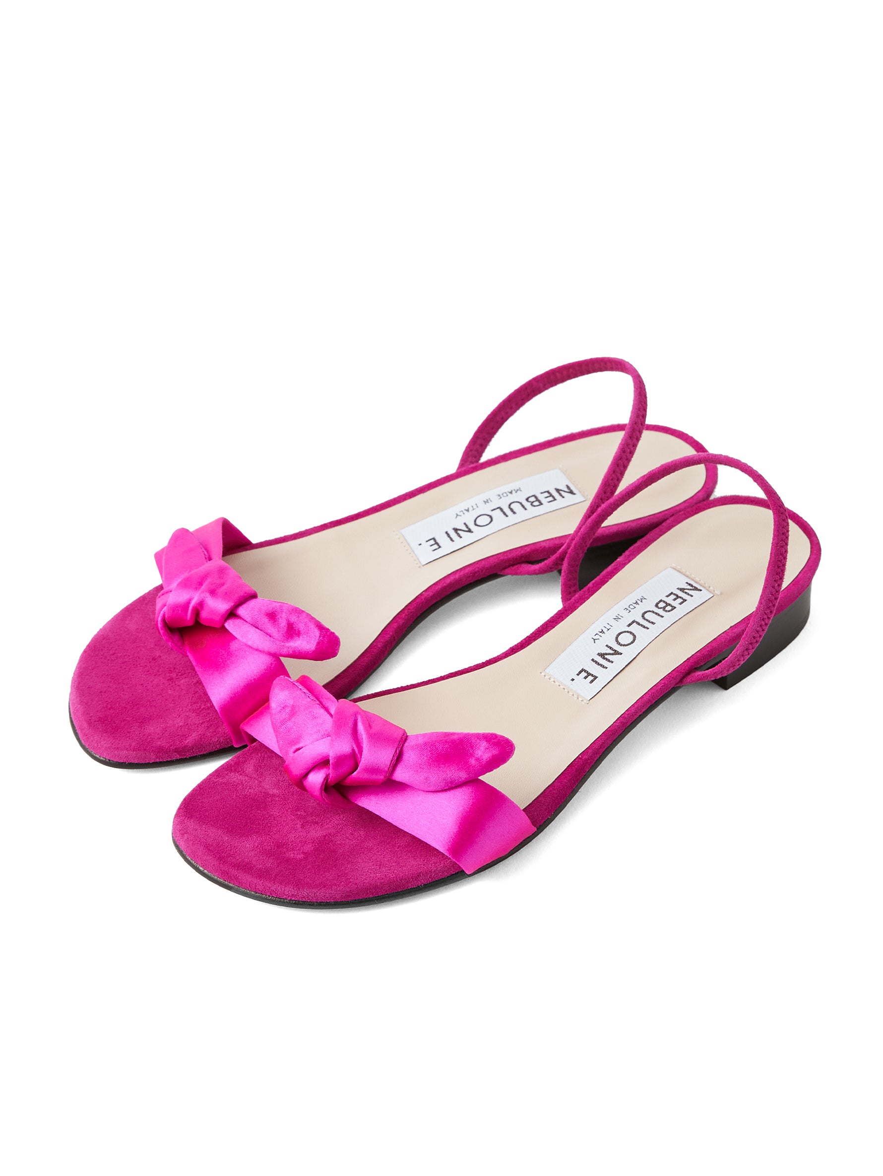 ネブローニ スクエアトゥ フラット サンダル ピンク24cm フロントリボンフラットサンダル 7224/ALE/PINK – nebulonie