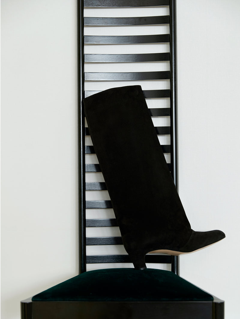 スエードロングブーツ 6921/BASS/BLACK