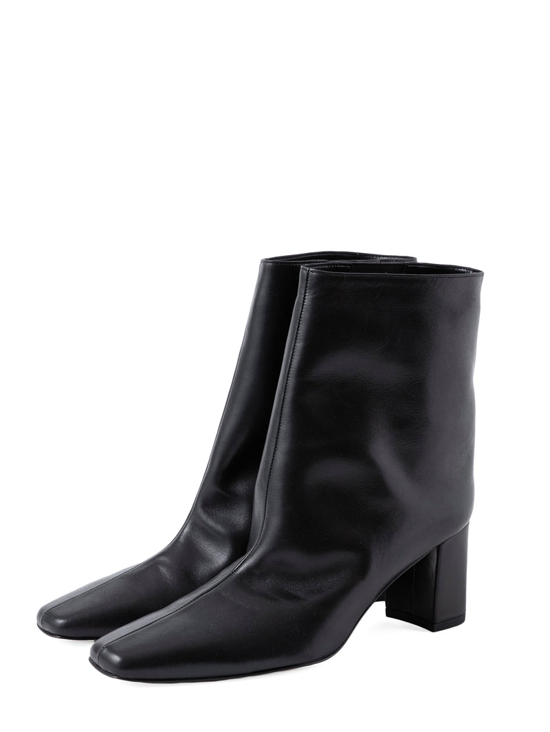 スクエアトゥチャンキーヒールブーツ 7323/AZU/BLACK