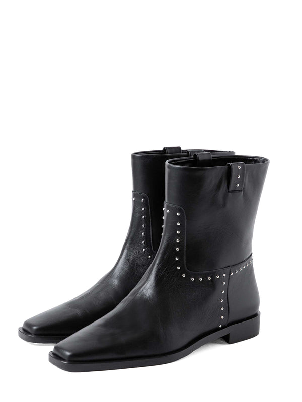 スタッズショートブーツ 7325B/AKI/BLACK