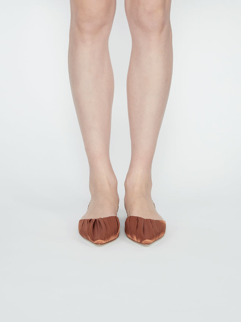 シルクサテンミュールサンダル 7422T/MINA/BROWN