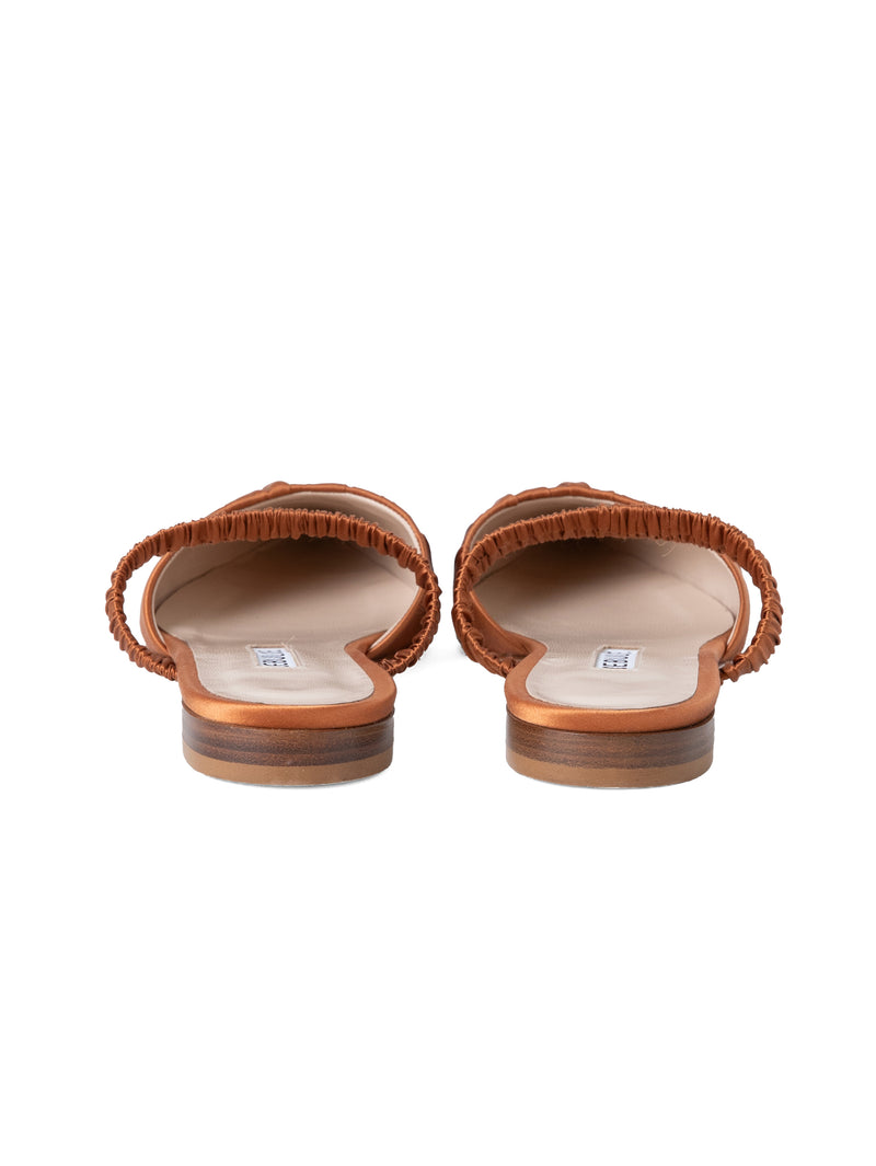 シルクサテンミュールサンダル 7422T/MINA/BROWN