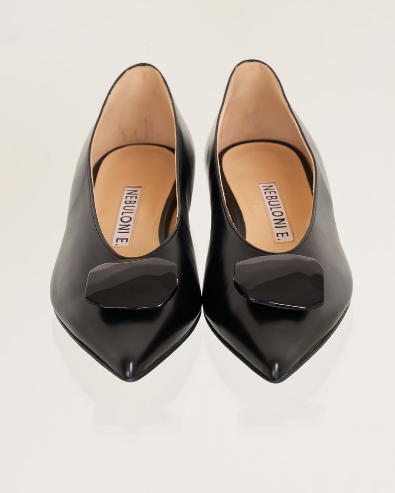 ストーンフラットパンプス 7510/MINA/BLACK