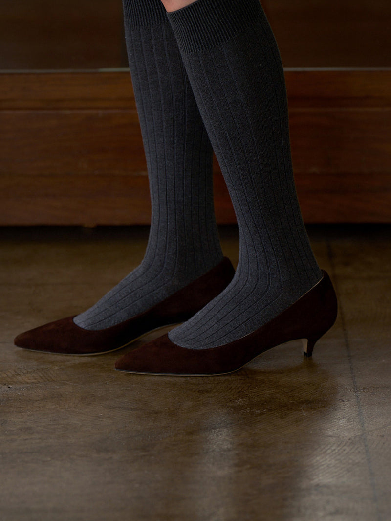 キトゥンヒールパンプス 6911/ROCK/DARK BROWN