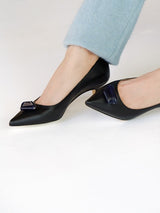 ストーンパンプス 7507/AGU/BLACK