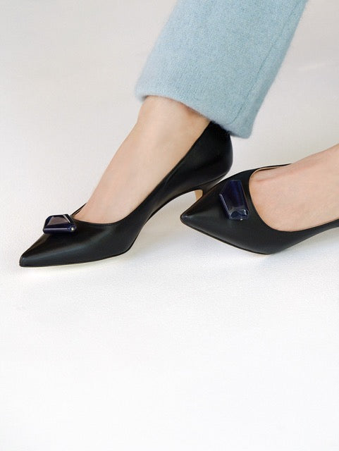 ストーンパンプス 7507/AGU/BLACK