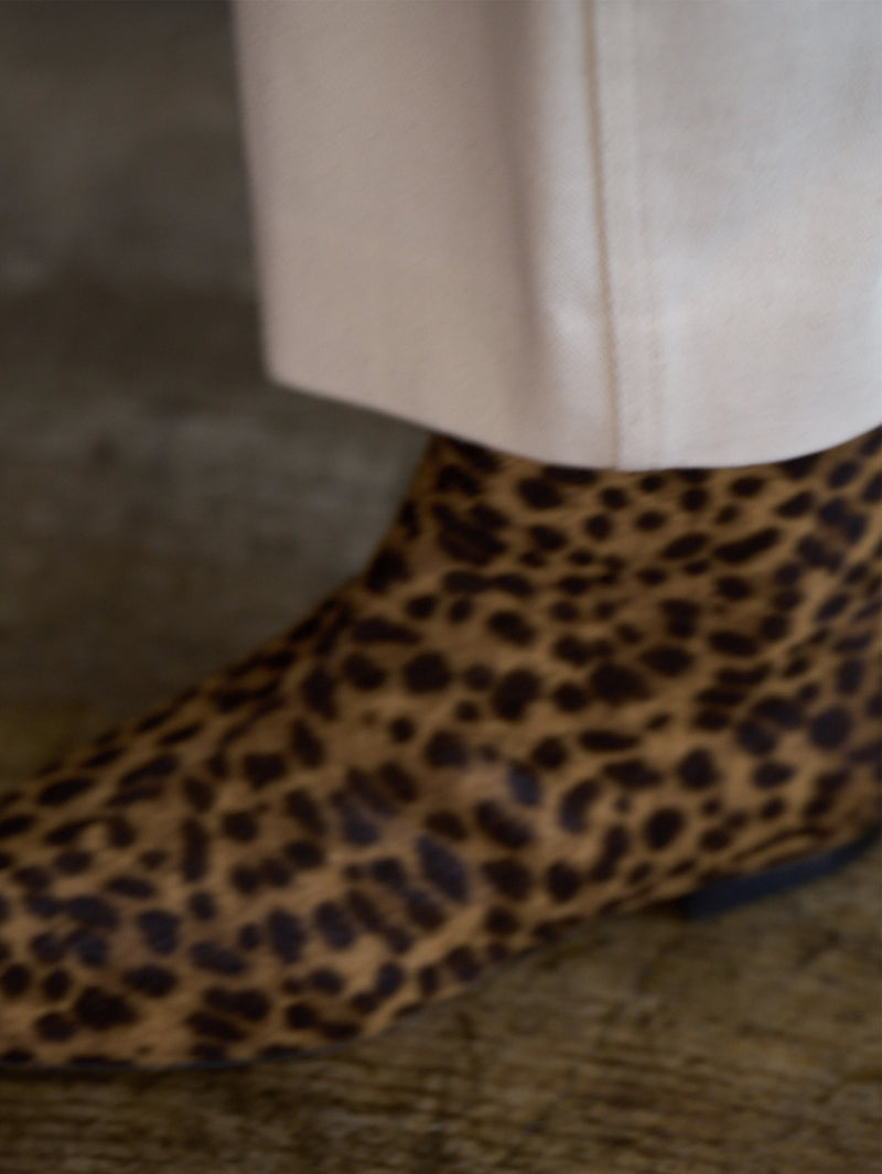 リアルヘアカーフレオパードショートブーツ 7519/15P