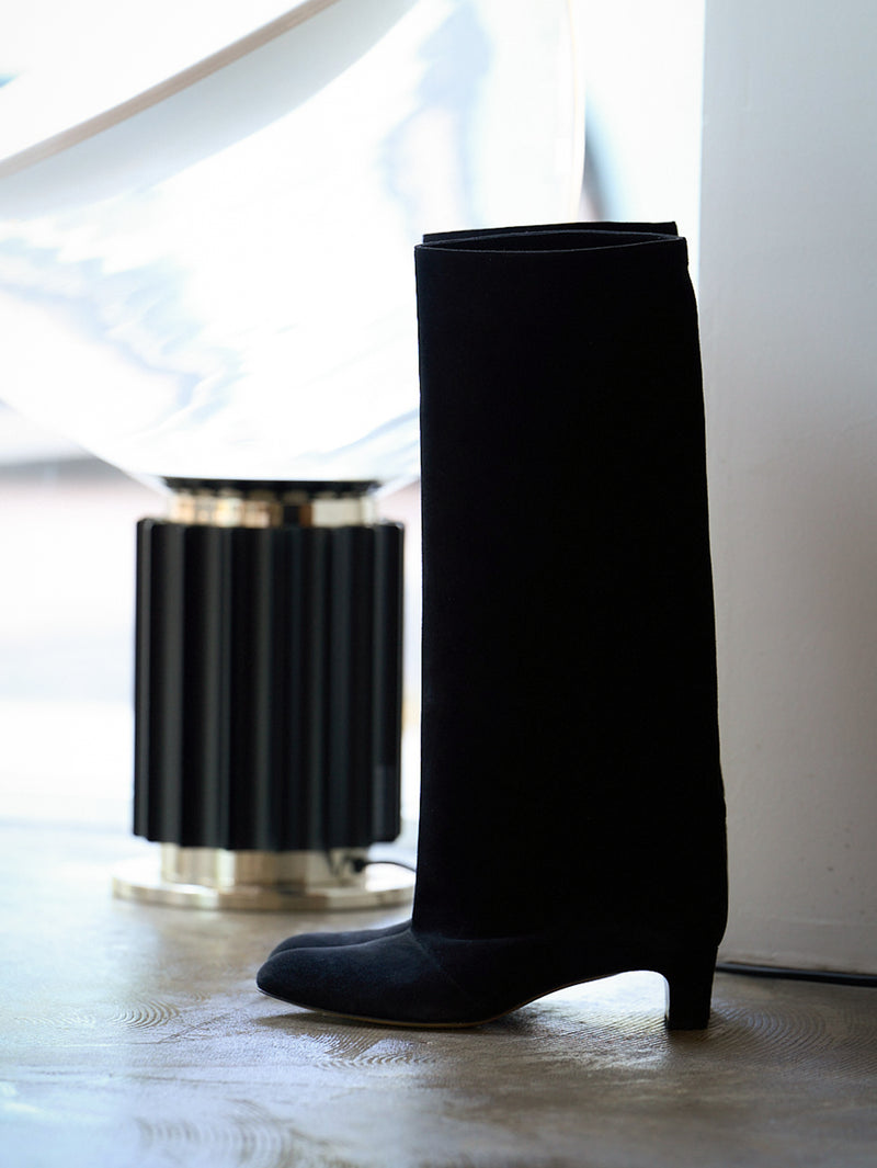 スエードロングブーツ 6921/BASS/BLACK