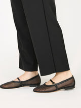 レースメッシュフラットシューズ 7600T/512/BLACK
