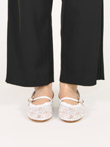 【予約】レースメッシュフラットシューズ 7600T/512/WHITE