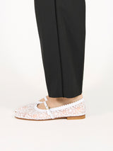 【予約】レースメッシュフラットシューズ 7600T/512/WHITE