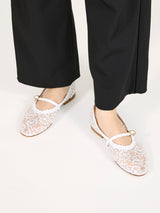 【予約】レースメッシュフラットシューズ 7600T/512/WHITE