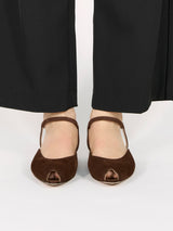 【予約】アンクルストラップオープントゥサンダル 7624/PINK/BROWN