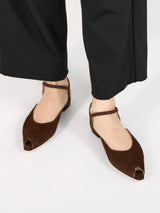 【予約】アンクルストラップオープントゥサンダル 7624/PINK/BROWN