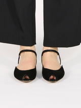 【予約】アンクルストラップオープントゥサンダル 7624/PINK/BLACK