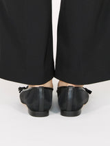 【予約】タッセルリボンメッシュフラットシューズ 7612/PINK/BLACK