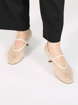 【予約】メッシュアーモンドトゥパンプス 7623/IRIS/WHITE