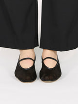 【予約】メッシュアーモンドトゥパンプス 7623/IRIS/BLACK