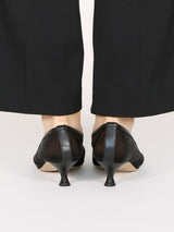 【予約】メッシュアーモンドトゥパンプス 7623/IRIS/BLACK