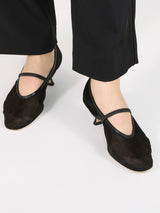 【予約】メッシュアーモンドトゥパンプス 7623/IRIS/BLACK