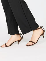ストーンアンクルゴムストラップサンダル 7601/551/BROWN