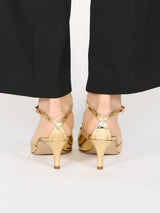 ALMA アンクルストラップパンプス 7305/AGU/GOLD